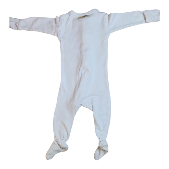 L'ovedbaby organic zipper footie white & lavender | Snap Footie Eggplant-Stone - Picture 4 of 16